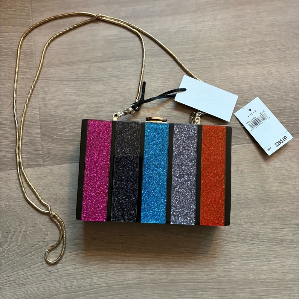 Milly Glitter Acrylic Clutch Crossbody